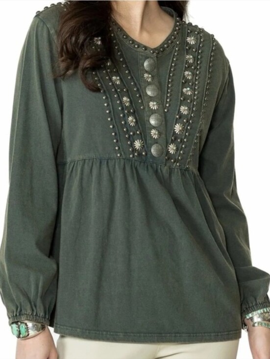 Double D Ranch Tops - Double D Ranch Black Boulder Brook Top